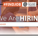 "We are Hiring: Admin Assistant" poster with 2 women sorting out files in the bg